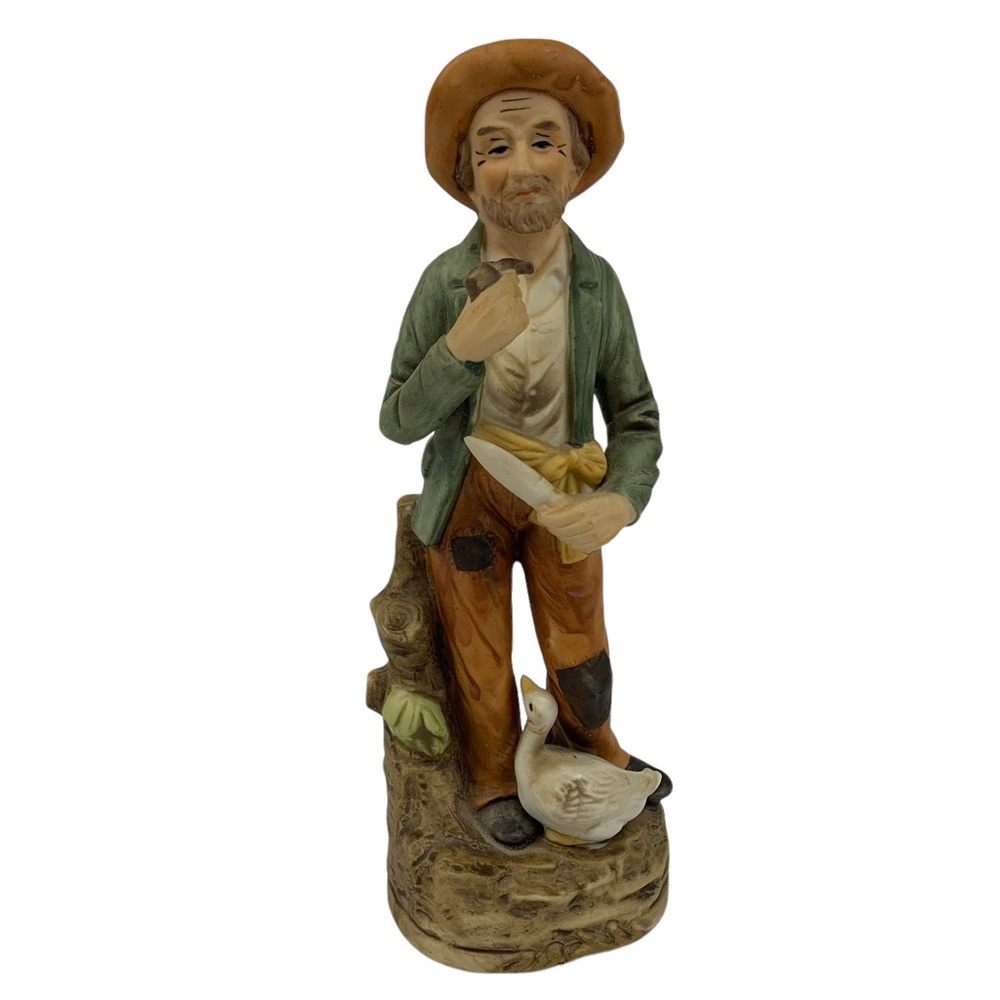 HOMCO Porcelain FIGURINE Old Man with Goose #1417‎